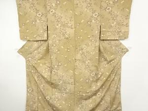 花唐草模様手織り節紬着物